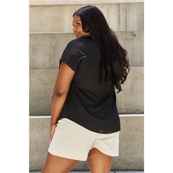 Sew In Love Shine Bright Full Size Center Mesh Sequin Top in Black/Mauve - Picture 2 of 12